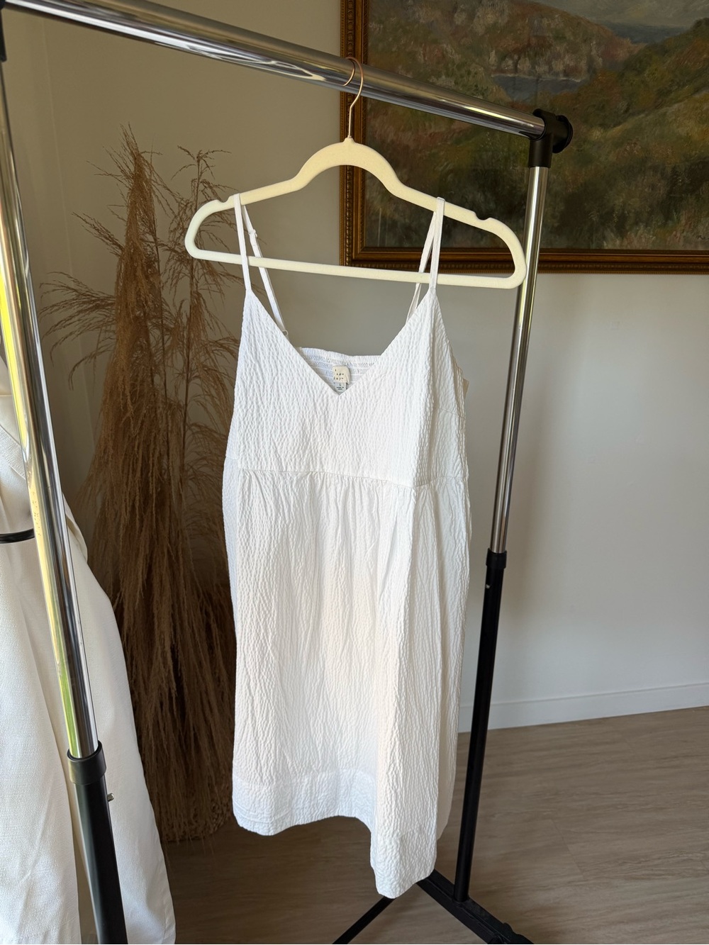 a new day White Textured Mini Dress with Spaghetti Straps